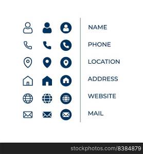 Icons pack for business card
