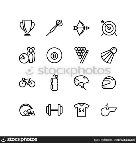 Icons representing sports and outdoor games