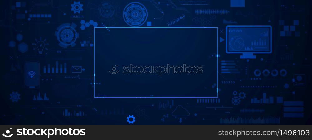 icons set business and technology vector background