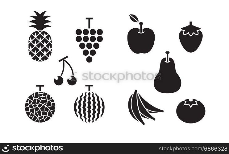 icons set fruits