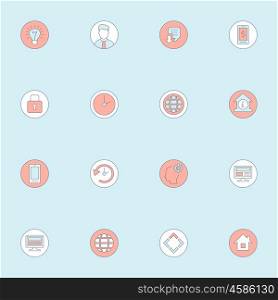 Icons set in flat style. Vector illustration