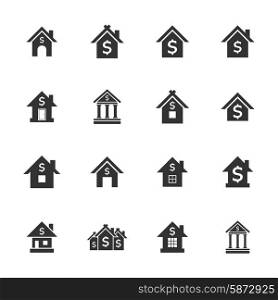 Icons set of banks. Vector illustration
