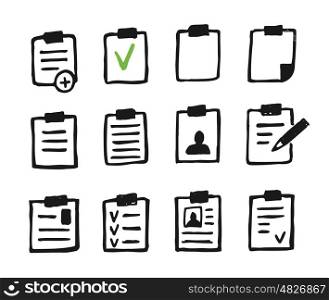Icons set of hand draw style file. Vector illustration