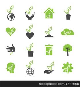 Icons set of plants. Vector illustration