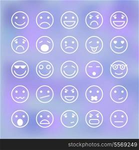 Icons set of smiley faces for mobile application interface isolated vector illustration