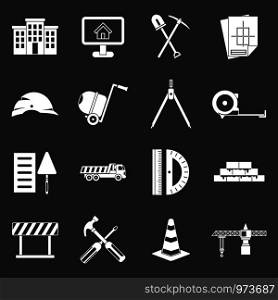 icons set vector white isolated on grey background . Construction icons set grey vector
