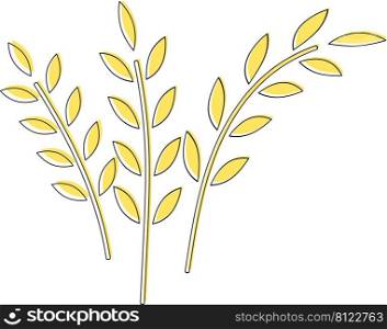 icons spikelets bunch wheat, flakes