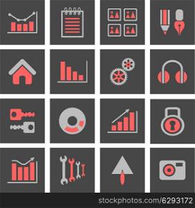 Icons with charts and graphs