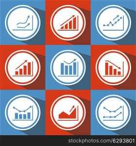 Icons with charts for design