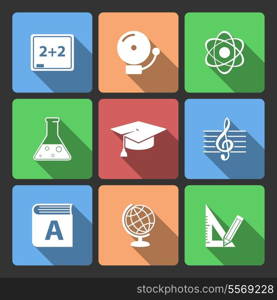 Iconset for educational app for school isolated vector illustration