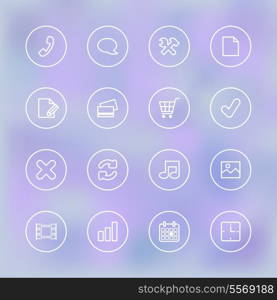 Iconset for mobile shopping app UI, transparent clear isolated vector illustration