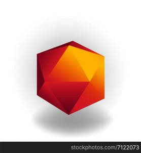 icosahedron - 3D geometric shape with holographic gradient isolated on white background, figures, polygon primitives, maths and geometry, for abstract art or logo, vector illustration. icosahedron - 3D geometric shape with holographic gradient isolated on white background vector
