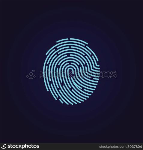 Id app fingerprint vector icon. Id app fingerprint vector icon. Fingerprint pattern for security and protection, illustration password with touch fingerprint