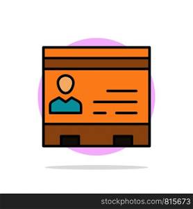 Id, Business, Cards, Contacts, Office, People, Phone Abstract Circle Background Flat color Icon