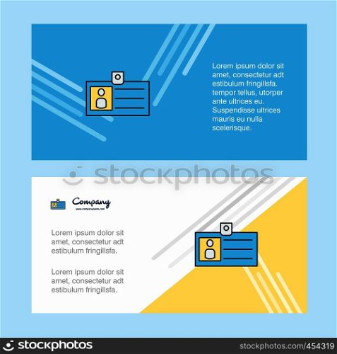 Id card abstract corporate business banner template, horizontal advertising business banner.