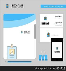 Id card Business Logo, File Cover Visiting Card and Mobile App Design. Vector Illustration