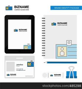 Id card Business Logo, Tab App, Diary PVC Employee Card and USB Brand Stationary Package Design Vector Template