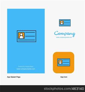 ID card Company Logo App Icon and Splash Page Design. Creative Business App Design Elements