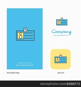 Id card Company Logo App Icon and Splash Page Design. Creative Business App Design Elements