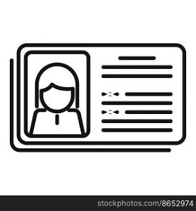 Id card employee icon outline vector. Name badge. Personal web. Id card employee icon outline vector. Name badge