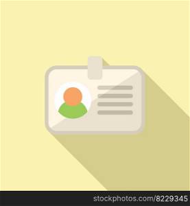 Id card icon flat vector. Web contact. Email app. Id card icon flat vector. Web contact