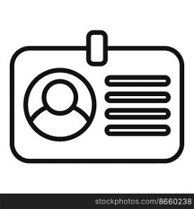 Id card icon outline vector. Contact customer. Guide location. Id card icon outline vector. Contact customer