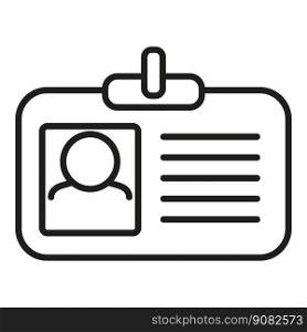 Id card icon outline vector. Human people. Search team. Id card icon outline vector. Human people