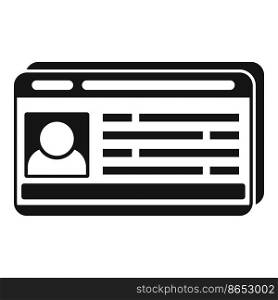 Id card icon simple vector. Name identity. Office access. Id card icon simple vector. Name identity
