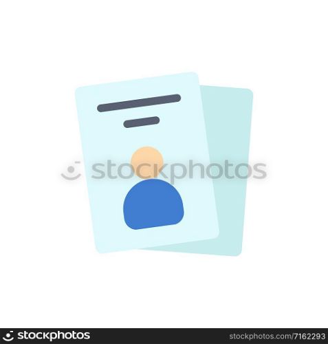 Id, Card, ID Card, Pass Flat Color Icon. Vector icon banner Template