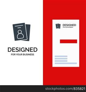 Id, Card, ID Card, Pass Grey Logo Design and Business Card Template