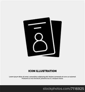 Id, Card, ID Card, Pass solid Glyph Icon vector