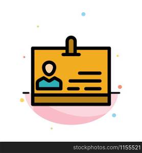 Id, Card, Identity, Badge Abstract Flat Color Icon Template
