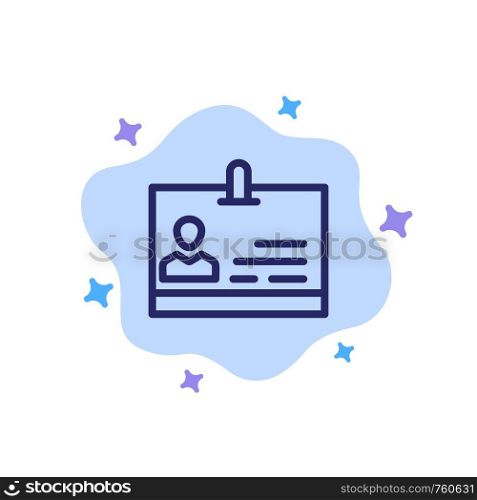 Id, Card, Identity, Badge Blue Icon on Abstract Cloud Background