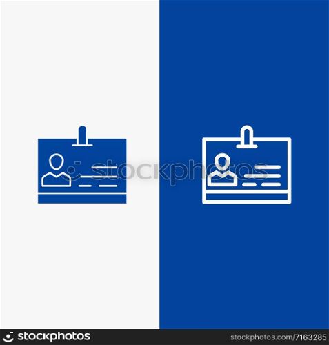 Id, Card, Identity, Badge Line and Glyph Solid icon Blue banner Line and Glyph Solid icon Blue banner
