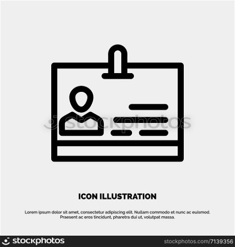 Id, Card, Identity, Badge Line Icon Vector