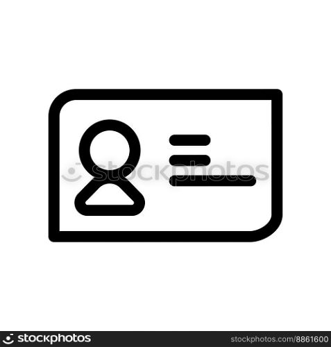 ID card line icon isolated on white background. Black flat thin icon on modern outline style. Linear symbol and editable stroke. Simple and pixel perfect stroke vector illustration.