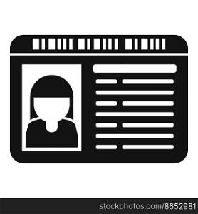 Id card staff icon simple vector. Business pass. Corporate layout. Id card staff icon simple vector. Business pass