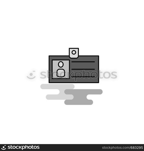 Id card Web Icon. Flat Line Filled Gray Icon Vector