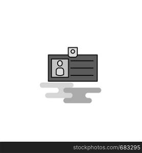 Id card Web Icon. Flat Line Filled Gray Icon Vector
