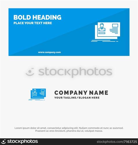 Id, User, Identity, Card, Invitation SOlid Icon Website Banner and Business Logo Template