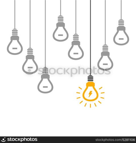 Idea a bulb3. Abstract light bulb ideas. Vector illustration