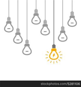 Idea a bulb3. Abstract light bulb ideas. Vector illustration