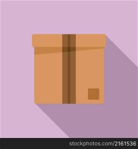 Idea box icon flat vector. Carton package. Paper parcel. Idea box icon flat vector. Carton package
