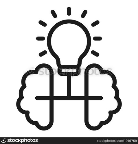 Idea brain icon outline vector. Mind light. Creative solution. Idea brain icon outline vector. Mind light