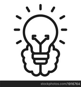 Idea bulb brain icon outline vector. Creative lightbulb. Knowledge mind. Idea bulb brain icon outline vector. Creative lightbulb