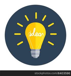 Idea Bulb Flat Design Icon. Vector Illustration EPS10. Idea Bulb Flat Design Icon. Vector Illustration
