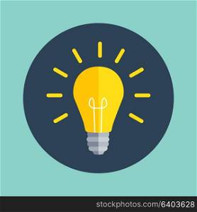 Idea Bulb Flat Design Icon. Vector Illustration EPS10. Idea Bulb Flat Design Icon. Vector Illustration