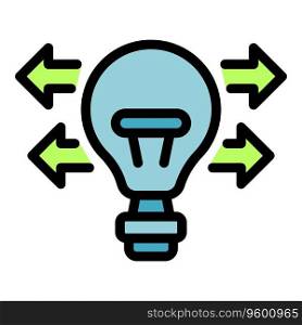 Idea bulb icon outline vector. Comfort zone. Business work color flat. Idea bulb icon vector flat