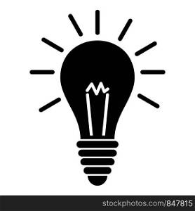 Idea bulb icon. Simple illustration of idea bulb vector icon for web design isolated on white background. Idea bulb icon, simple style