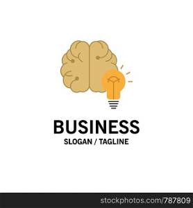 idea, business, brain, mind, bulb Flat Color Icon Vector